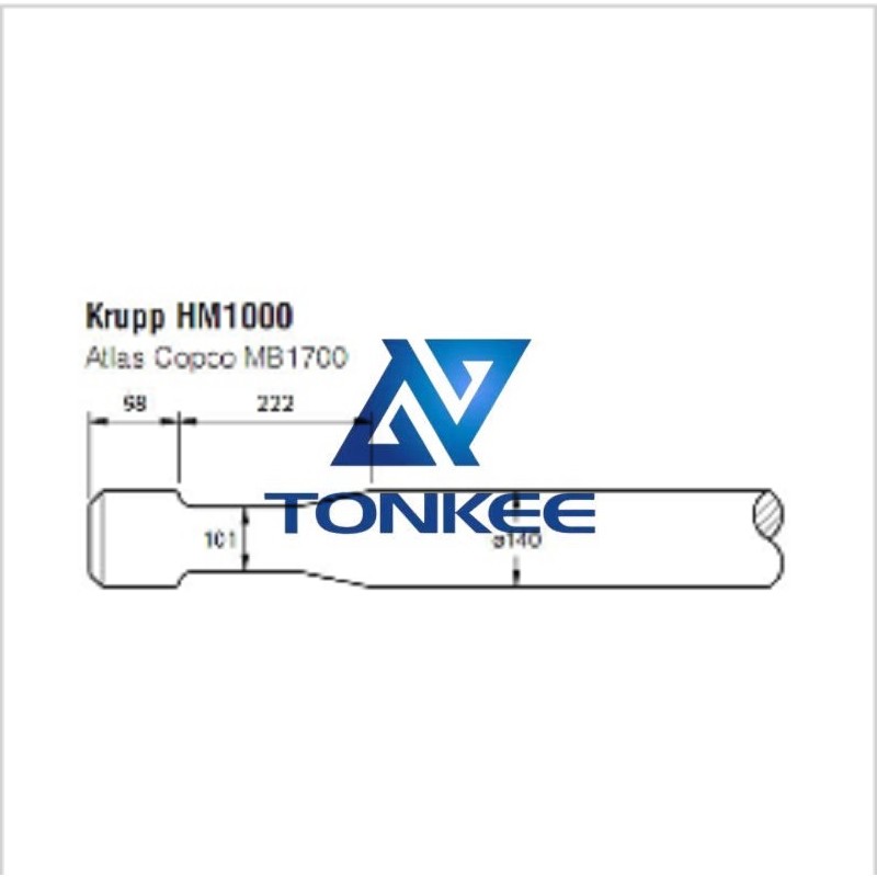 OEM Krupp HM1000 140mm chisel Hydraulic breaker pipe driver | Partsdic®