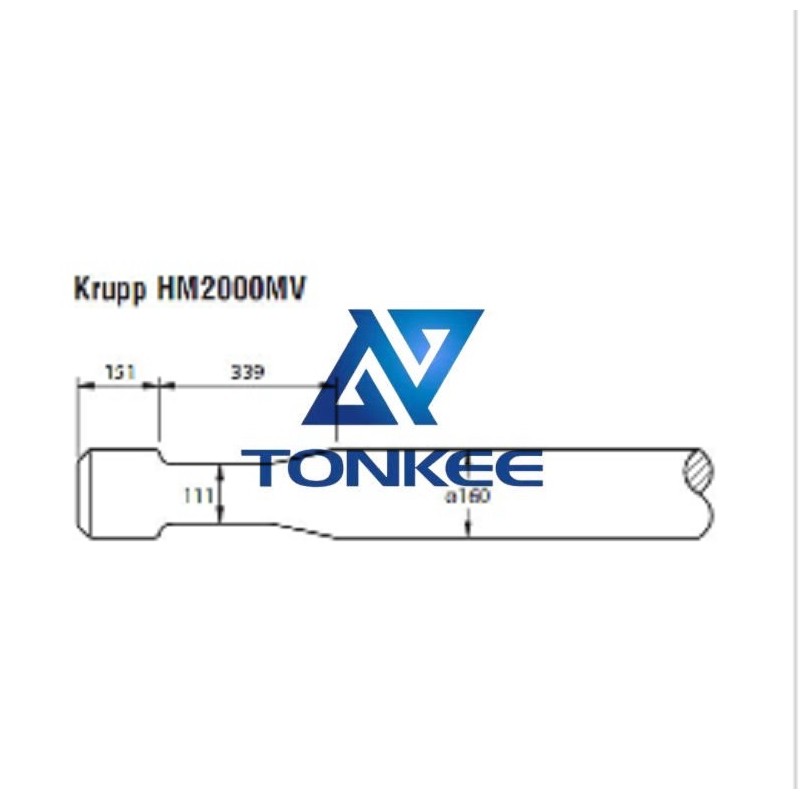 Hot sale Krupp HM2000MV160mm chisel Hydraulic breaker pipe driver | Partsdic®