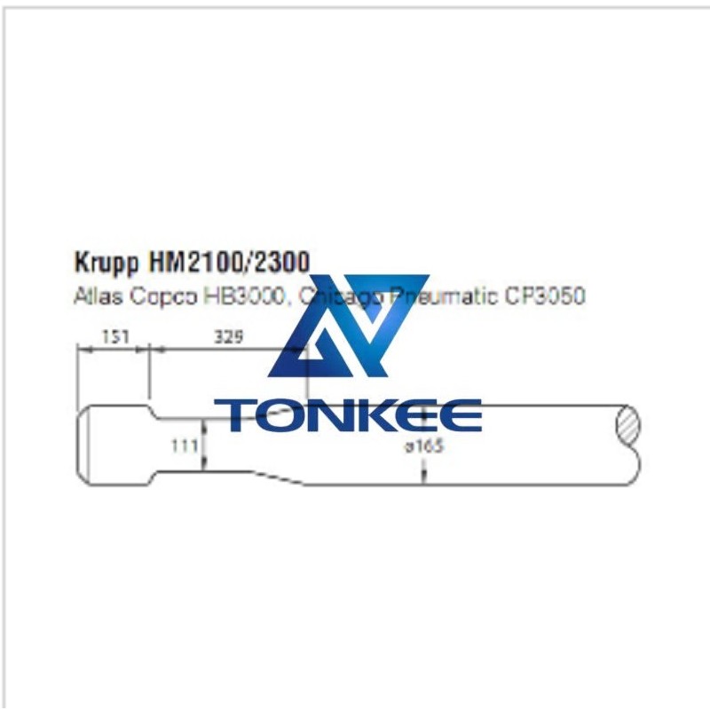 Shop Krupp HM2100 2300 165mm chisel Hydraulic breaker pipe driver | Partsdic®