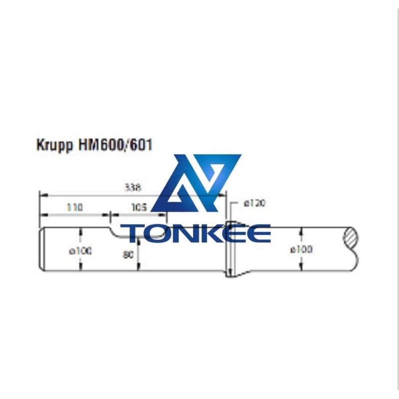 Buy Krupp HM600 601 tool 100mm chisel Hydraulic breaker pipe driver | Partsdic®