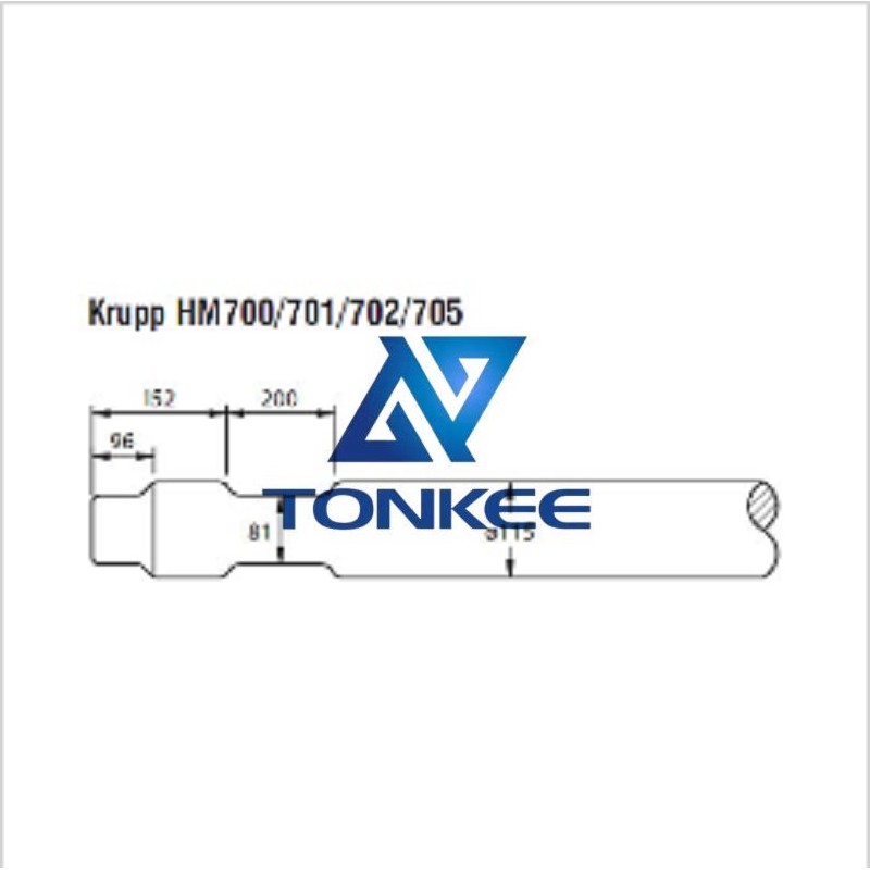 Hot sale Krupp HM700 701 702 705 115mm chisel Hydraulic breaker pipe driver | Partsdic®