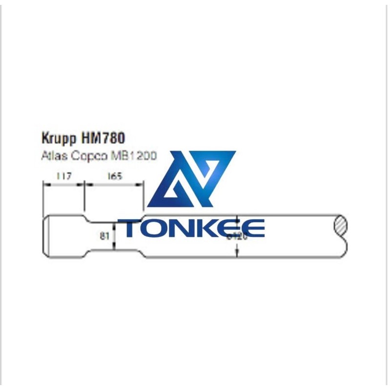 China Krupp HM780 120mm chisel Hydraulic breaker pipe driver | Partsdic®