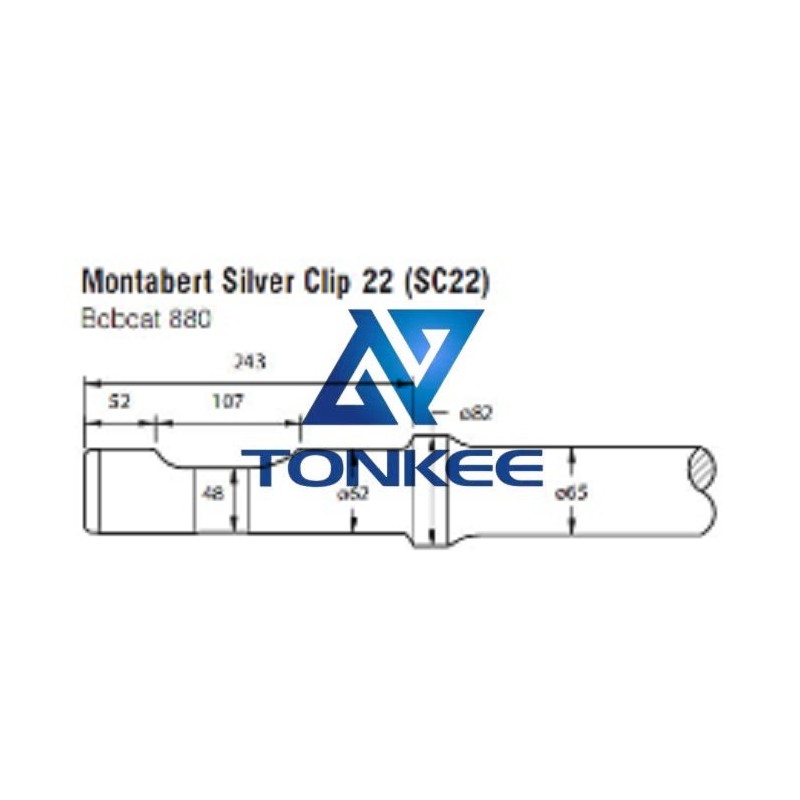 China Montabert SC22 Rock breaker flat end tool 65MM chisel hydraulic hammer breaker | Partsdic®