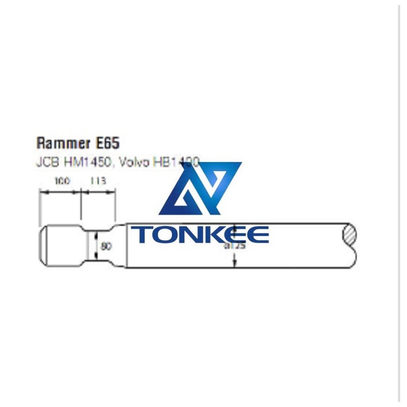 China Rammer E65 Hydraulic hammer flat tool 125MM chisel hydraulic hammer breaker | Partsdic®