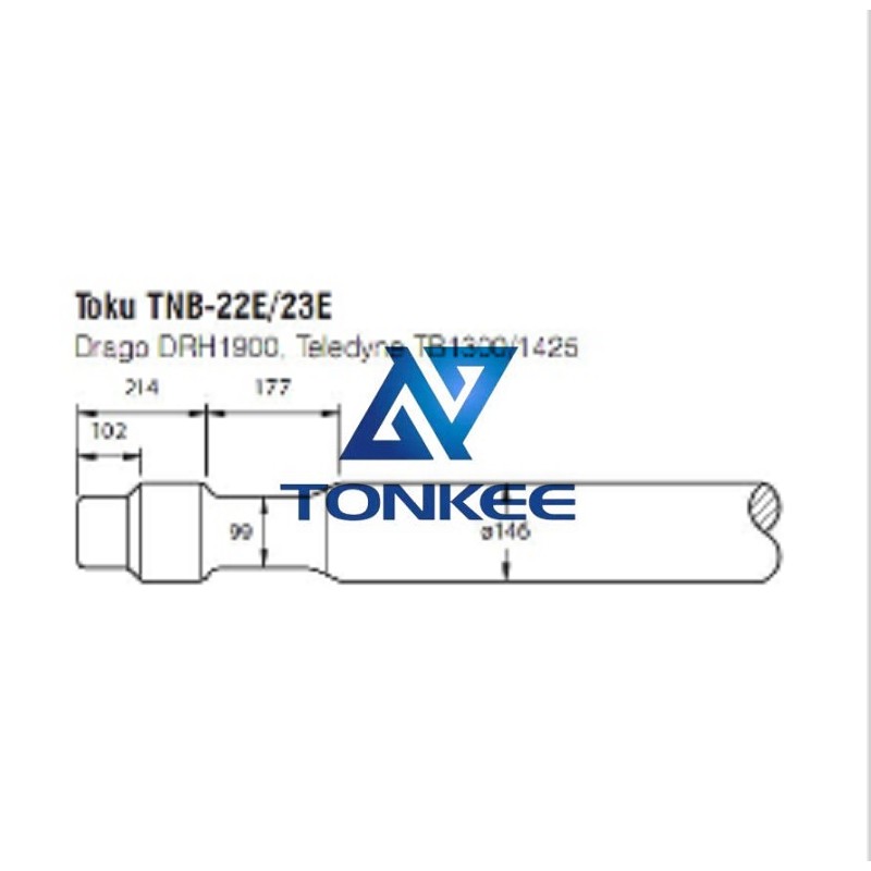OEM TOKU TNB-22E23E Hydraulic hammer flat chisel 146MM chisel hydraulic hammer breaker | Partsdic®