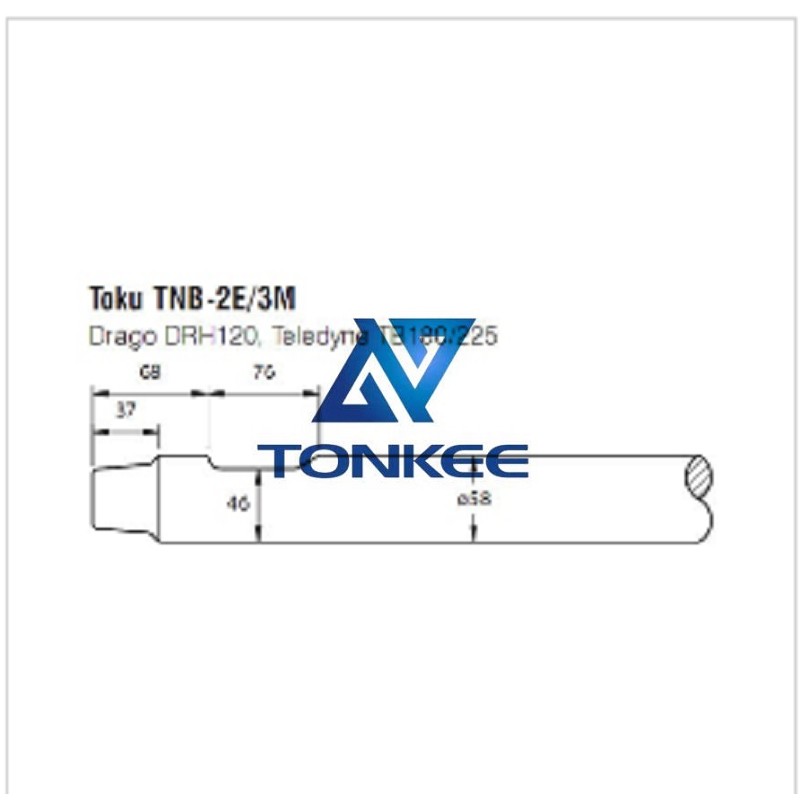 Shop TOKU TNB-2E3M Hydraulic hammer flat tool 58MM chisel hydraulic hammer breaker | Partsdic®