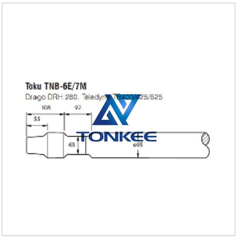 Buy TOKU TNB-6E7M Hydraulic hammer moil point 95MM chisel hydraulic hammer breaker | Partsdic®