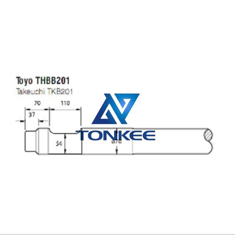 Hot sale Toyo THBB201 Hydraulic hammer flat end 70MM chisel hydraulic hammer breaker | Partsdic®