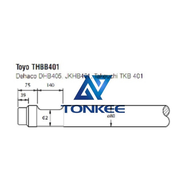 China Toyo THBB401 Hydraulic hammer moil point tool 80MM chisel hydraulic hammer breaker | Partsdic®
